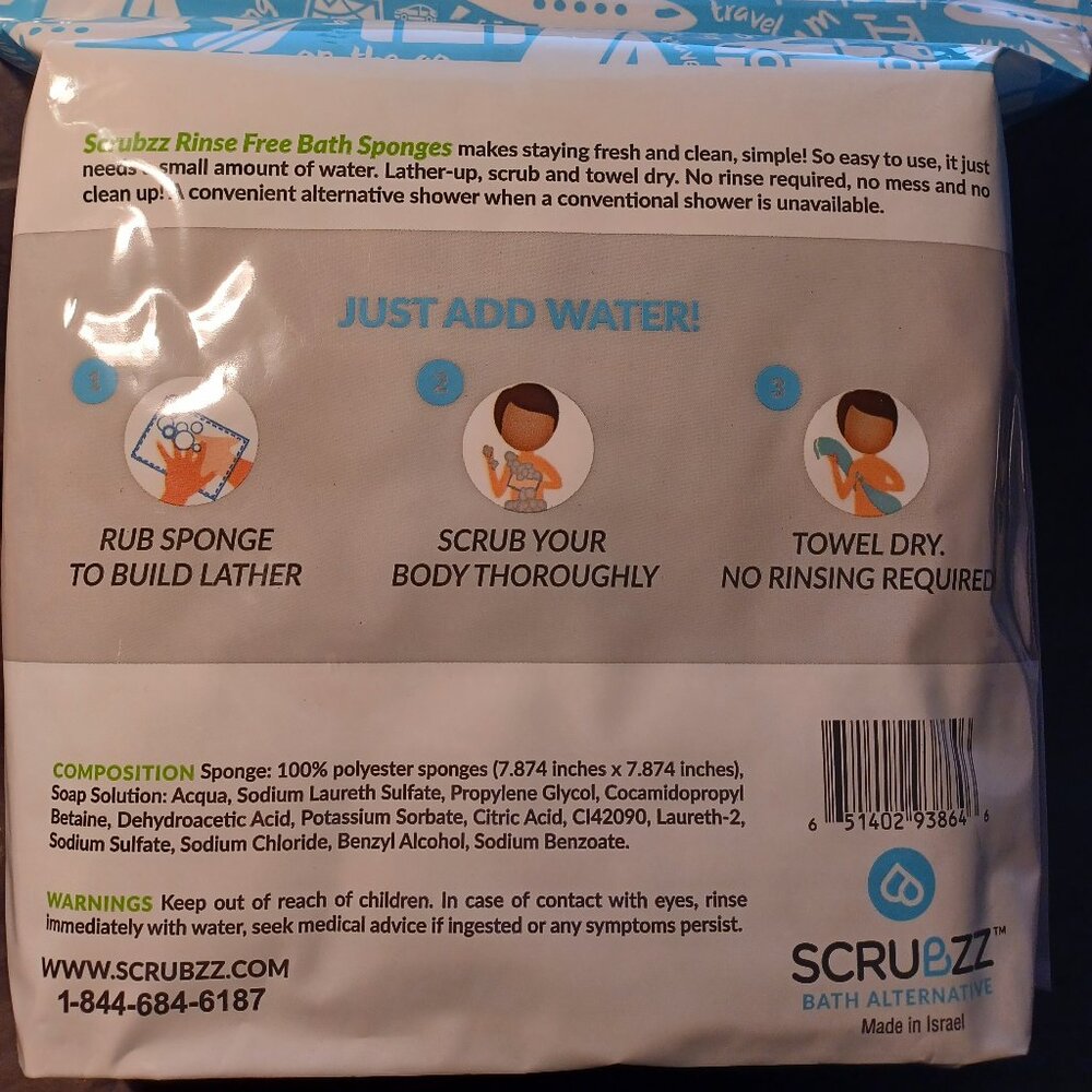 RINSE FREE BATH SPONGES -25 PACK - Picture 2 of 2
